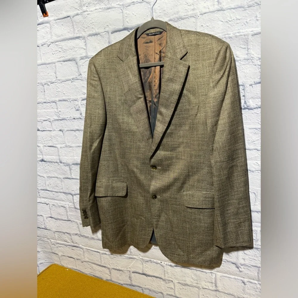 Men's Jack Victor Tan Bamboo Blazer, Size 40